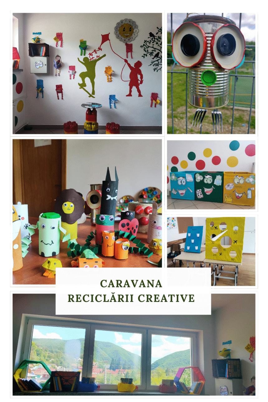 Caravana Reciclării Creative face o oprire la școala noastră, aducând cu ea o explozie plină de culoare.